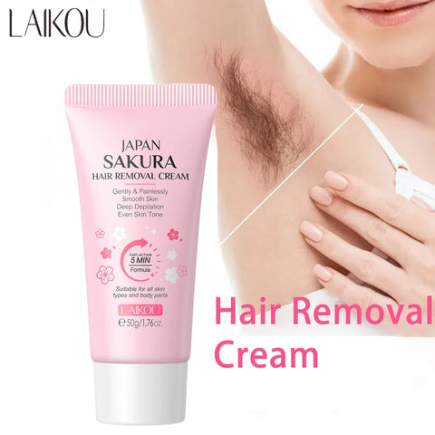 LAIKOU Hair Removal Cream for Intimate Areas (50g) - Painless, Men/Women Body Care.