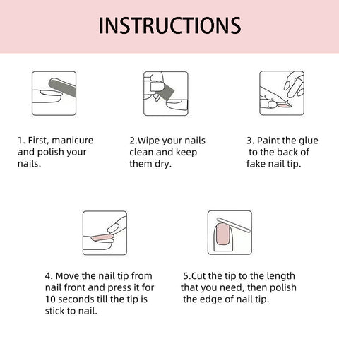 24Pcs Long Simple Pink Fake Nails with Glue DIY Art Design False Nails Wearable Nails Stylish Pattern Artificial Nails